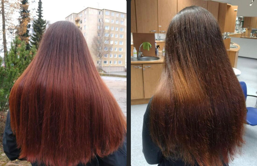 auburn red before after