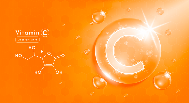 Chemical formula image of vitamin C.