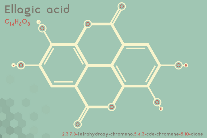 Ellagic Acid chemical formula pictures.