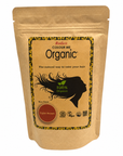 A stand-up pouch of Radico Colour Me Organic hair dye in the shade Light Brown, shown against a plain white background.