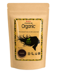 A stand-up kraft paper pouch of Radico Colour Me Organic Hair Color in the shade Burgundy, shown against a plain white background.