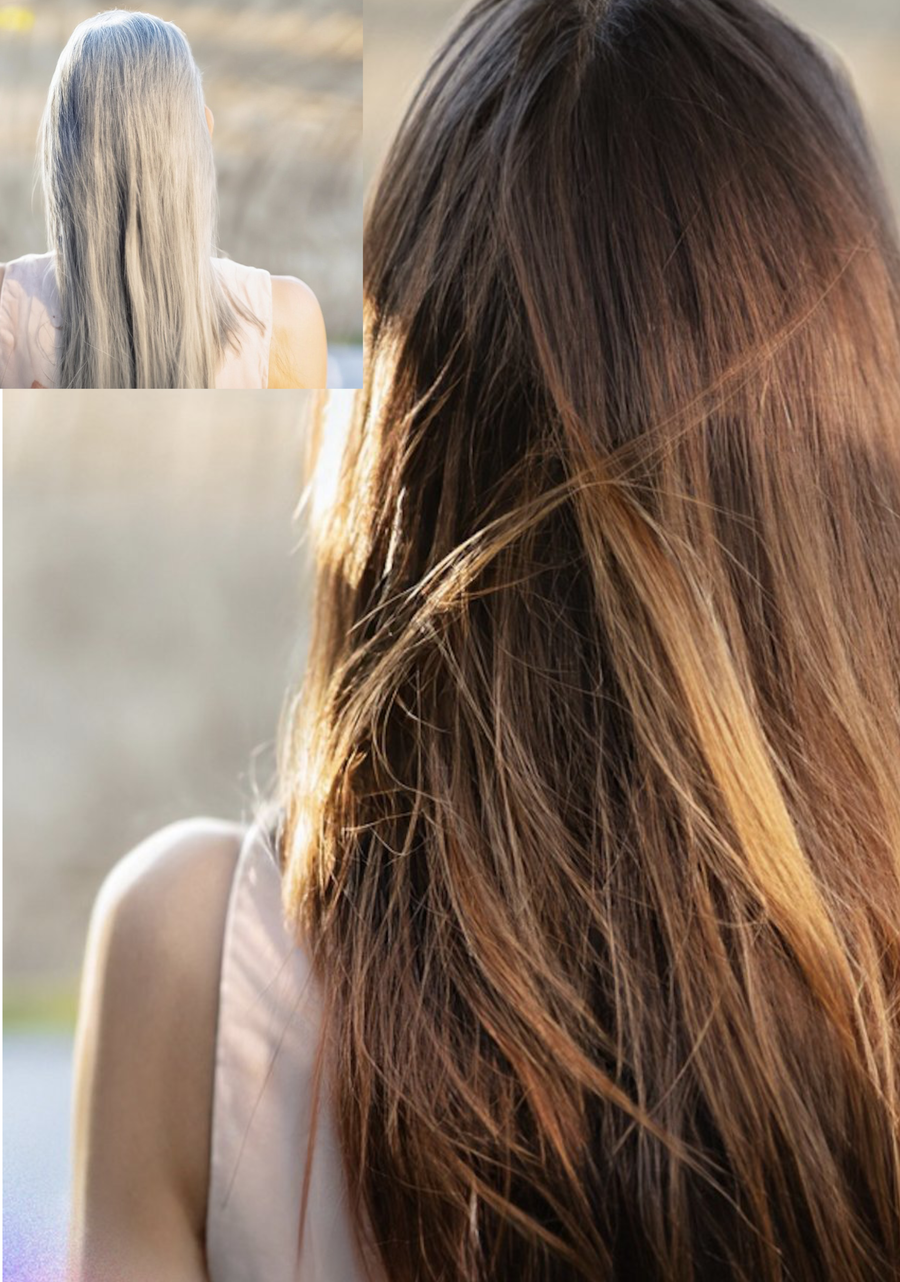 organic hair dye before/after