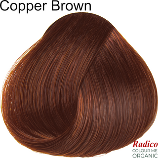 Copper Brown Organic Hair Color. Hair Sample.