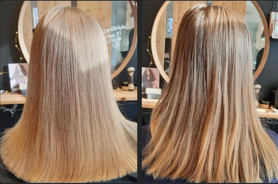 wheat blonde before after