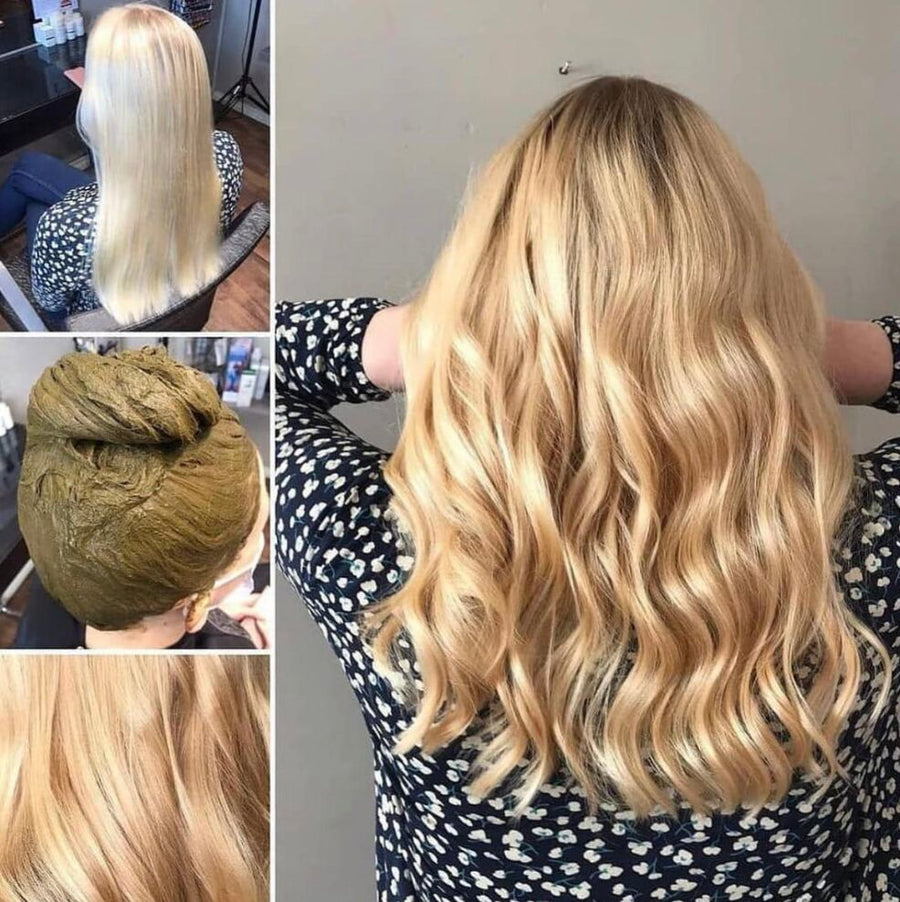 champagne blonde before after