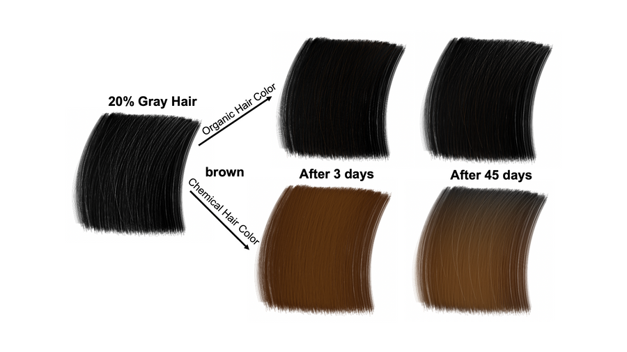 20% Gray hair dyeing