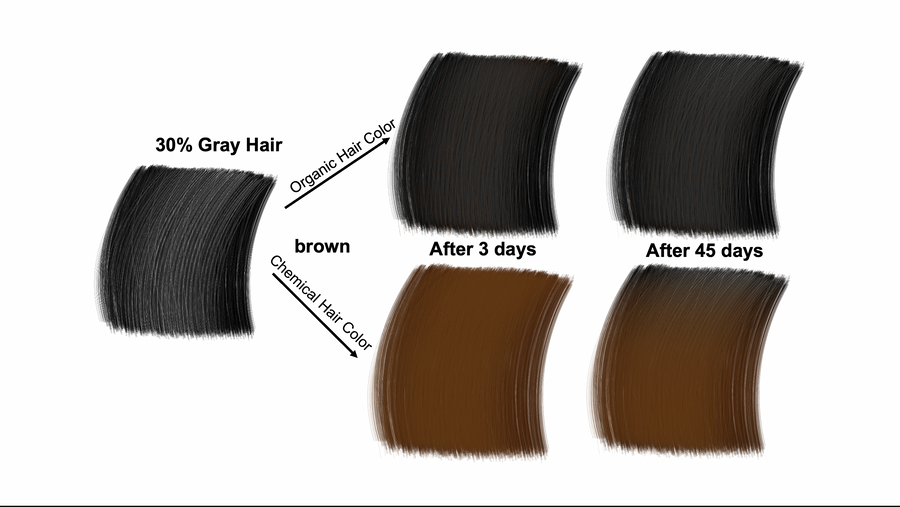 30% Gray hair dyeing