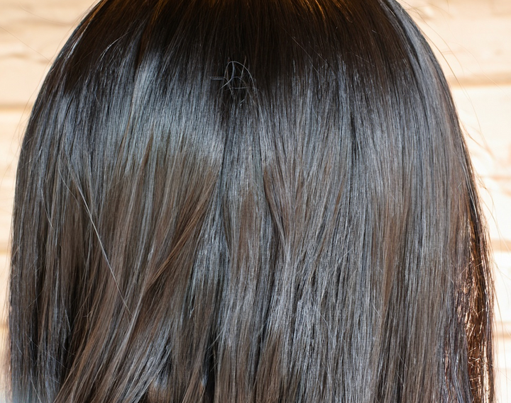 gray hair dyed dark brown