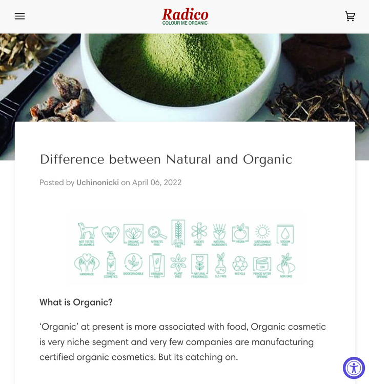 Difference between Natural and Organic