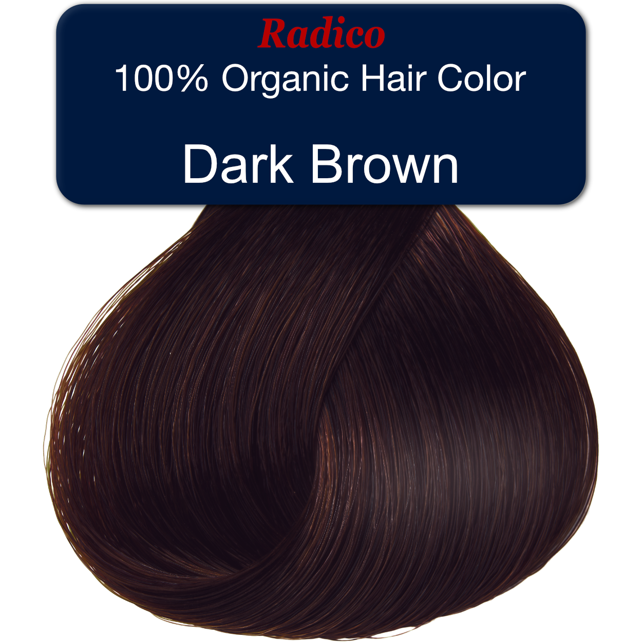 100% organic hair color. Dark Brown color sample.