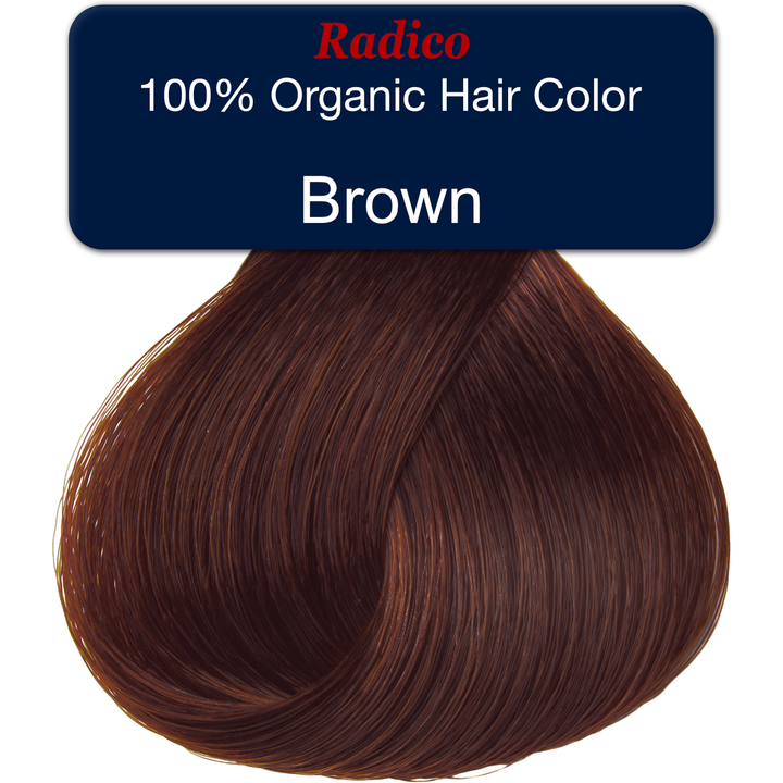 100% Organic Hair Color. Brown Hair color sample.