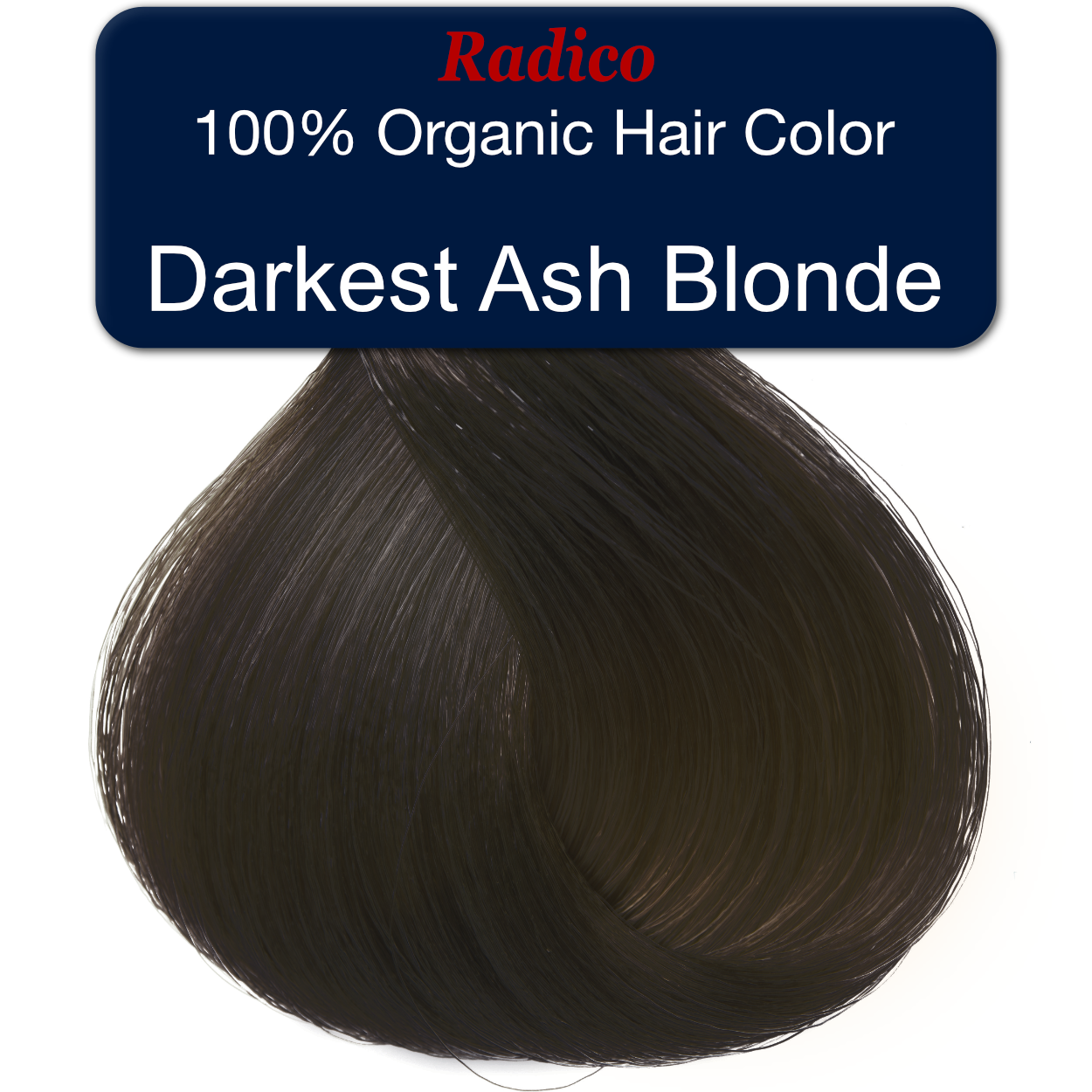 100% organic hair color. Darkest ash blonde hair color sample.