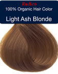 100% organic hair color. Light ash blonde hair color sample.