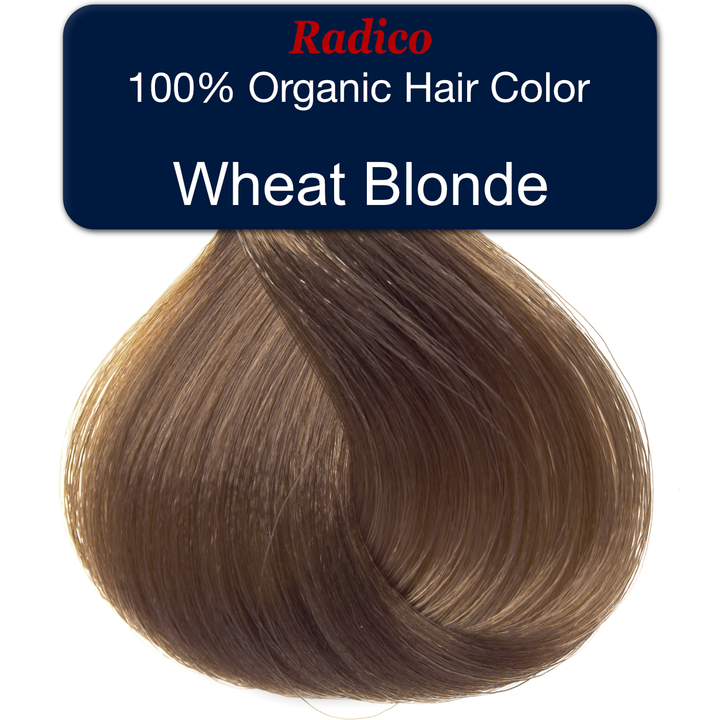 100% organic hair color. Wheat blonde hair color sample.