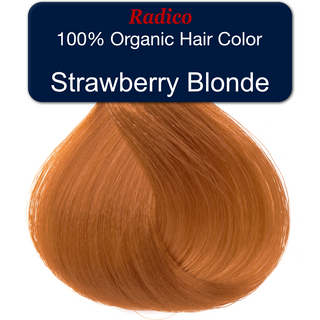 100% organic hair color. Strawberry blonde hair color sample.