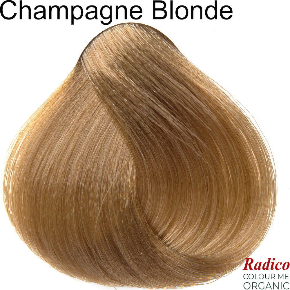 Champagne Blonde Organic Hair Color. Hair Sample.