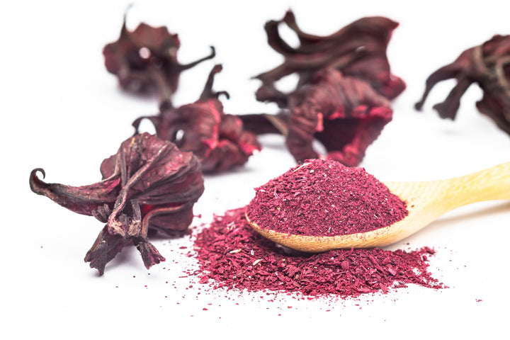dry Hibiscus Flower and hibiscus powder